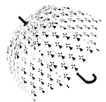 Parapluie cloche transparent motif Hermines