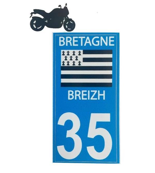 immatriculation motard Breton Breton Autocollants 