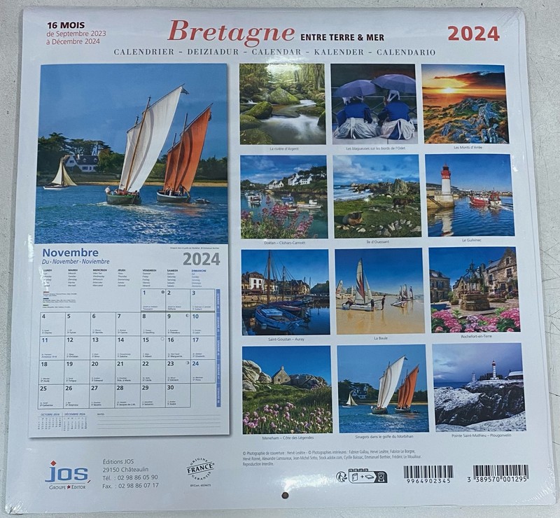 Calendrier entre terre et mer 2024 30x30 - BREIZH BOUTIK