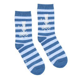 Chaussettes rayes bleu chin