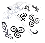 Parapluie cloche transparent motif Triskells