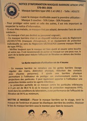 Notice d'information masque de protection