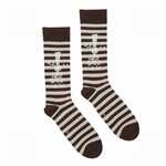 Chaussettes rayes chocolat beige