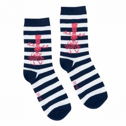 Chaussettes rayes jean corail