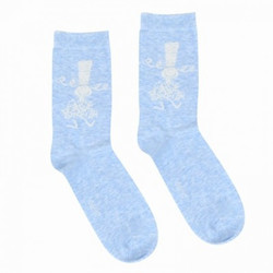 Chaussettes unies bleu ciel