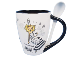 Mug Naturellement Breizh relief avec cuillre